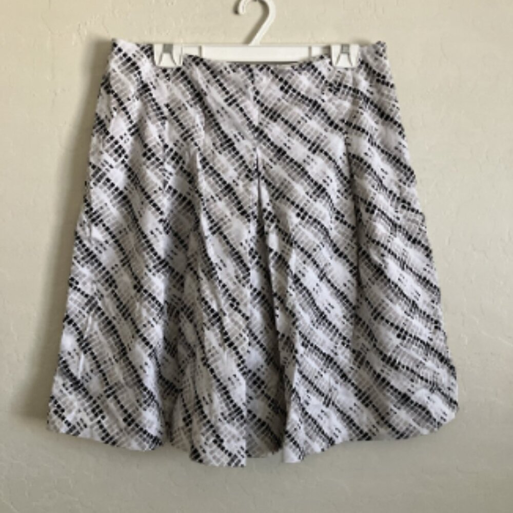 Amanda Smith Skirt Womens 14 Knee Length Pleated Geometric Professional Office